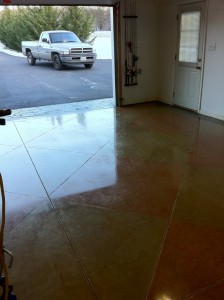 Concrete polishing in a garage